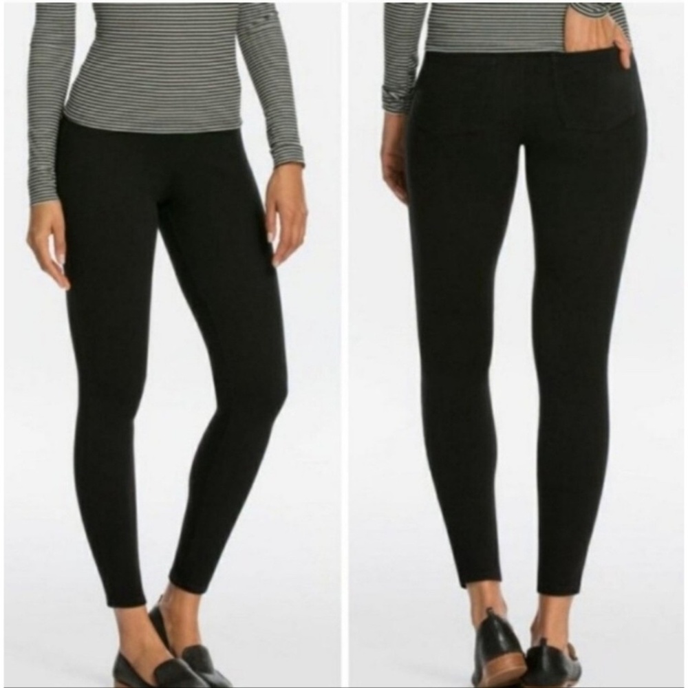 SPANX Black Jean-ish Stretch Pull on Ankle Denim Leggings Medium